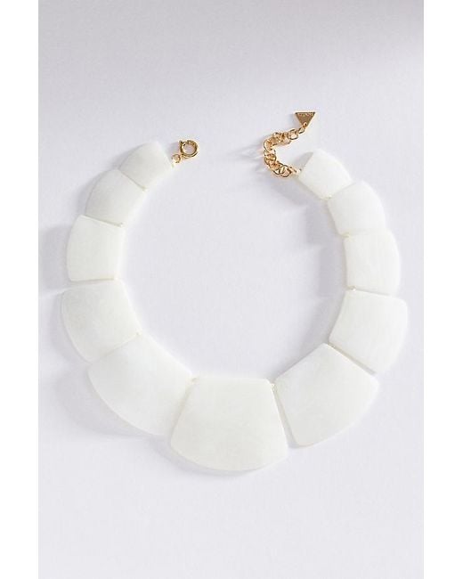 By Anthropologie White Rawbar Pearl Statement Necklace