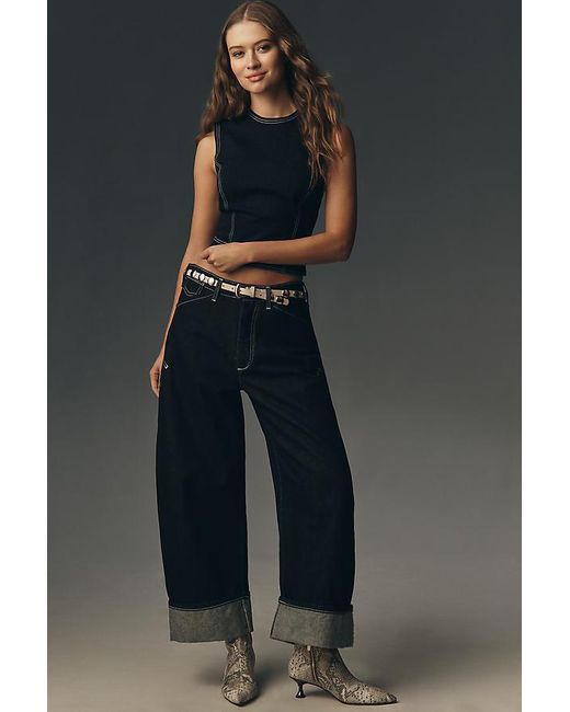 Pilcro Blue Denim Sleeveless Top