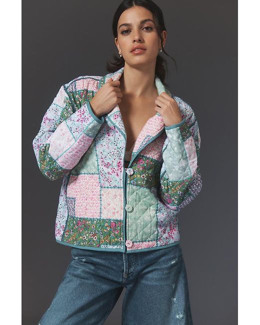 Conditions Apply Gray Printed Quilted Jacket