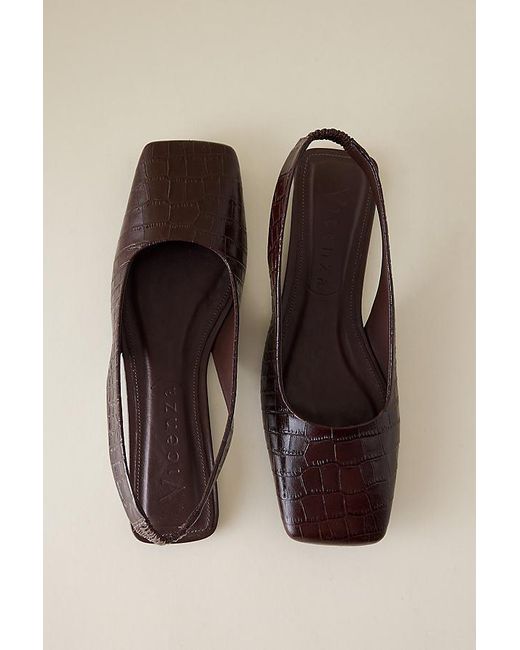 Vicenza Natural Square-Toe Slingback Flats