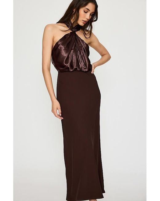 Conditions Apply Brown Tie-Dye Midi Dress