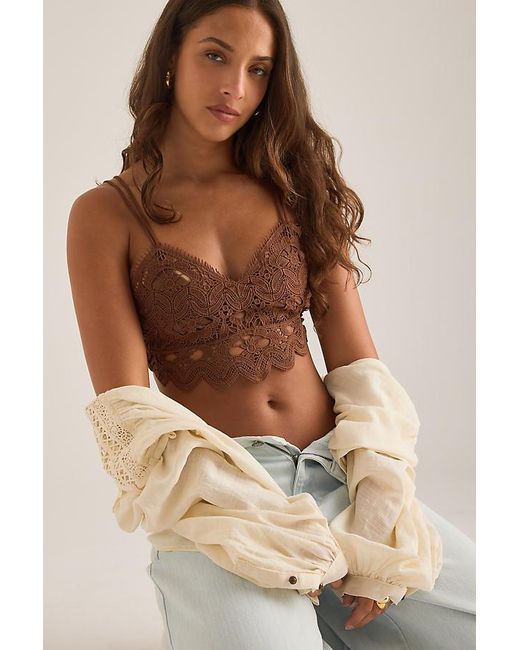 Anthropologie Brown The Viviette Lace Bra Top