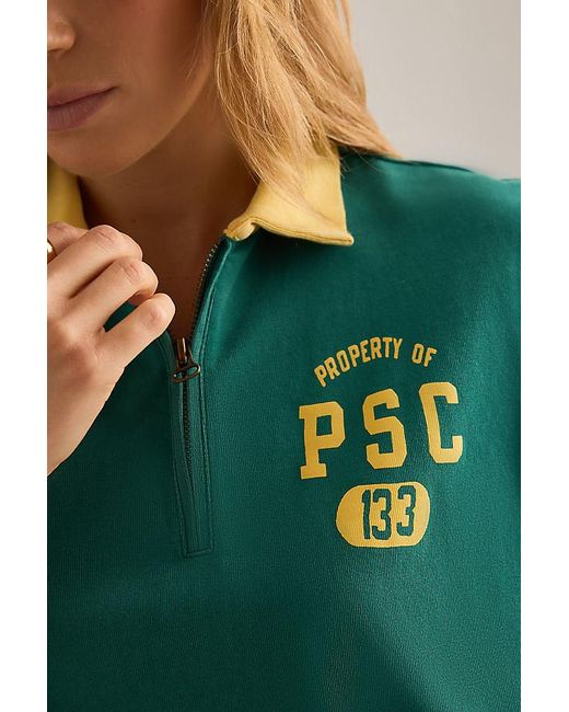 Champion Green Half-Zip Polo Top