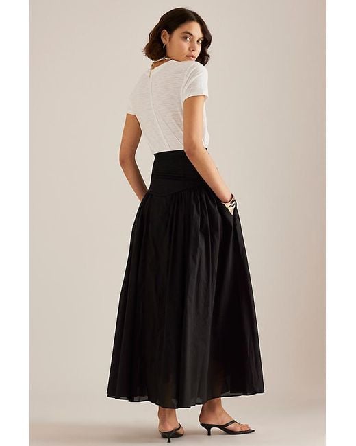 Bardot Black Amorette Basque-Waist Maxi Skirt