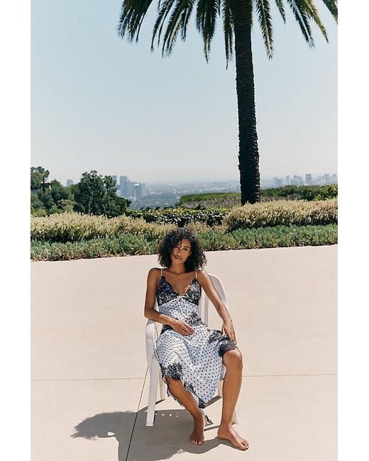 En Saison Blue Hazel Lace Slip Dress