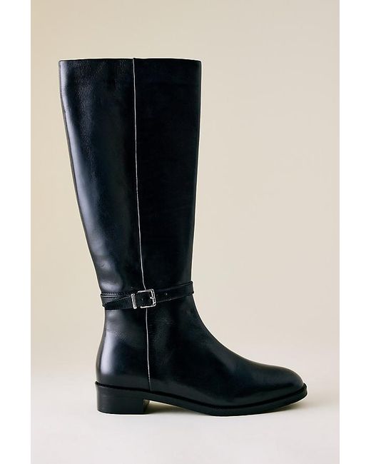 Maeve Black Buckle-Strap Riding Boots