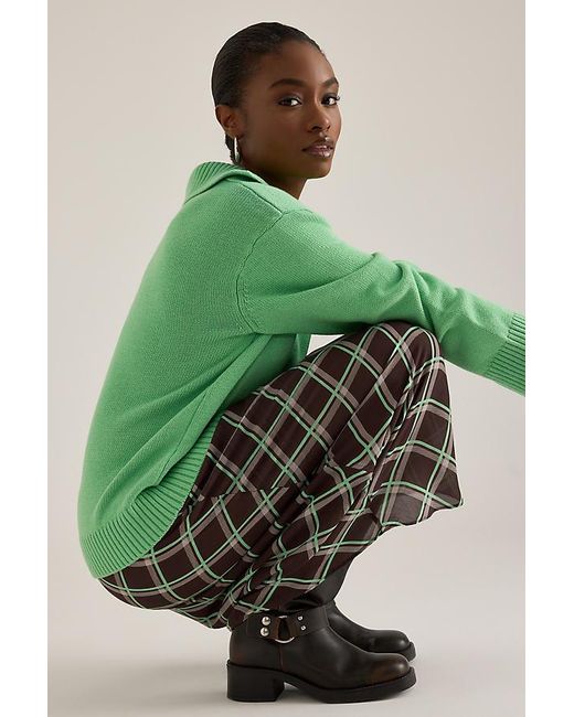 ALIGNE Green Yvonne Semi-Sheer Midi Skirt