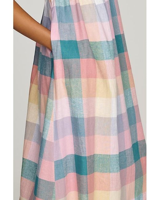 Anthropologie Multicolor Maeve Linen Tie-Back Maxi Dress