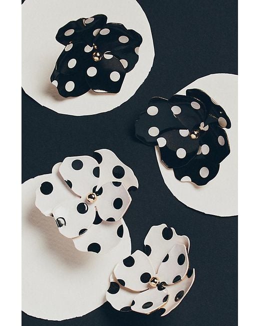 Maeve Metallic Floral Polka Dot Earrings
