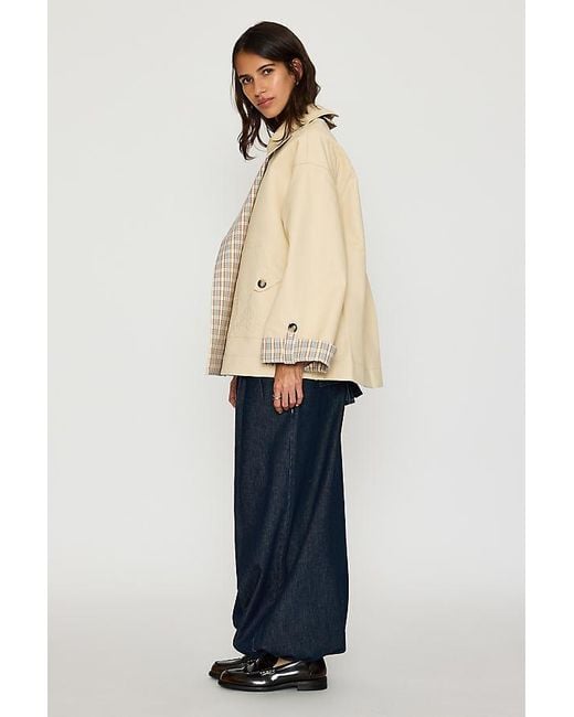 Damson Madder Blue Jerry Reversible Crop Trench Coat