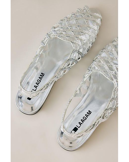 laagam Gray Lani Sequin Sandals