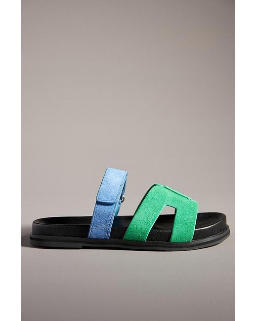 Bibi Lou Green Cutout Slide Sandals