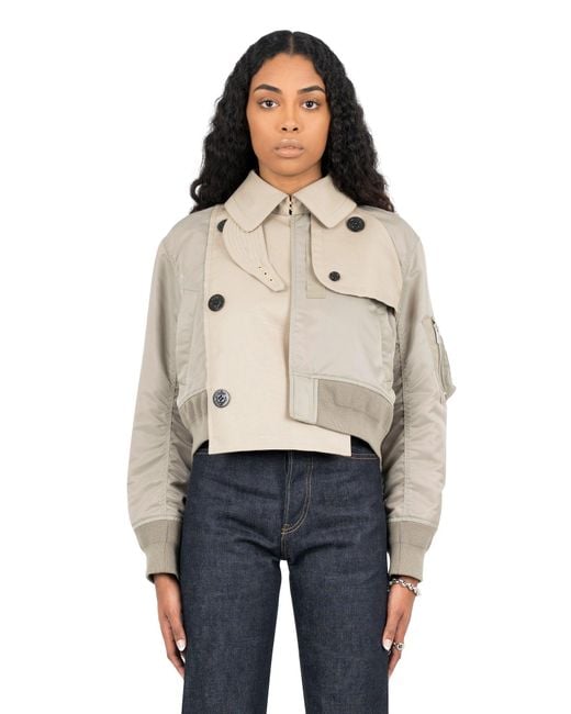 Sacai Nylon Twill Blouson in Blue | Lyst