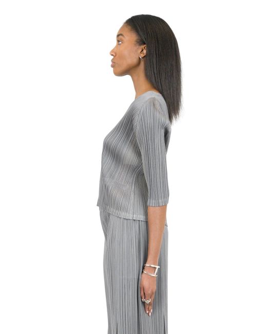 Pleats Please Issey Miyake Flick Shirt in Gray | Lyst