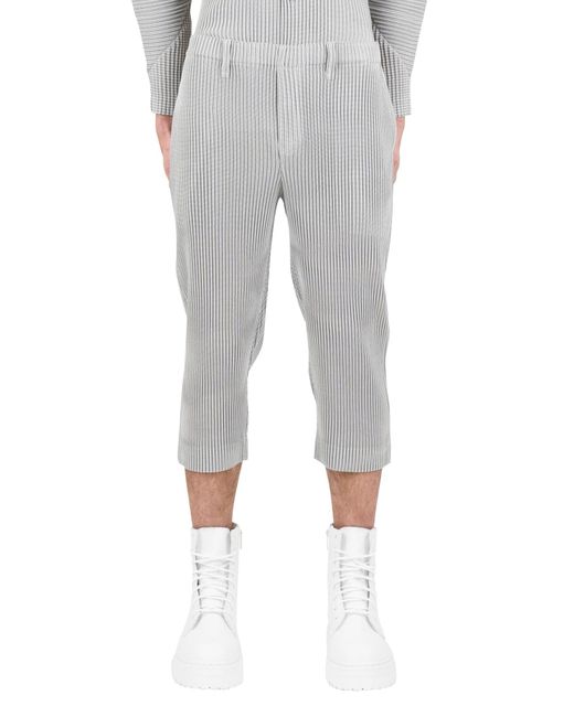 Homme Plissé Issey Miyake Leno Stripe Trouser in Gray for Men | Lyst