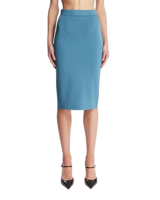Tom Ford Blue Light Viscose Midi Skirt