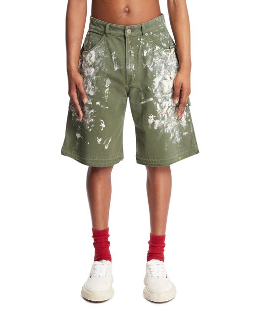 Gallery Department Green Patent-Effect Shorts for men