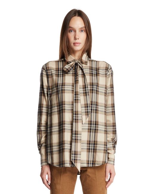 Camicia Lavalliere Cassandre di Saint Laurent in Natural