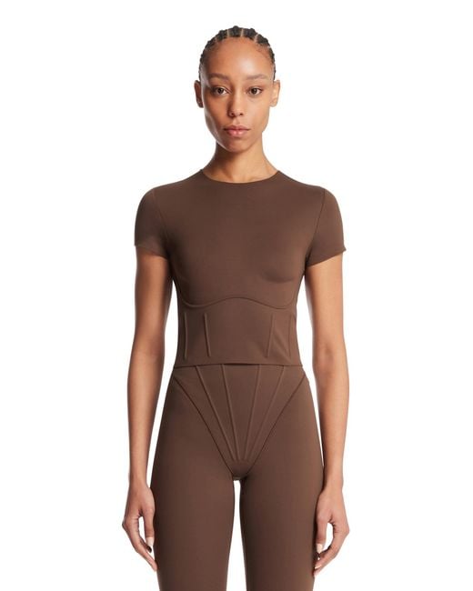Nike Brown Skims Cropped Corset T-Shirt