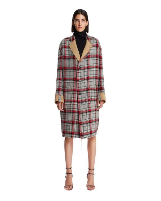 Cappotto A Quadri Multicolore di R13 in Red