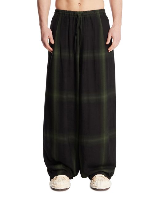 Needles Black Oversize Checkered Pants for men