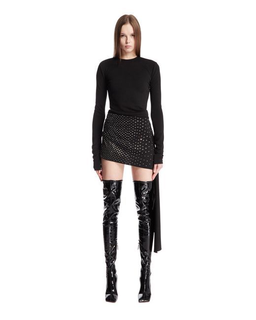 Mini Abito Con Strass Nero di The Attico in Black