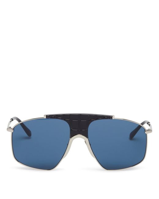 Alaïa Blue Square Aviator Sunglasses