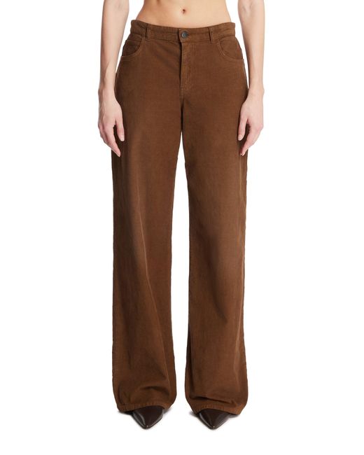 The Row Brown Ribbed Cotton Pants