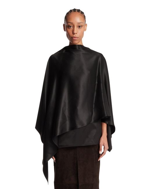 Bottega Veneta Black Fluid Silk Satin Top
