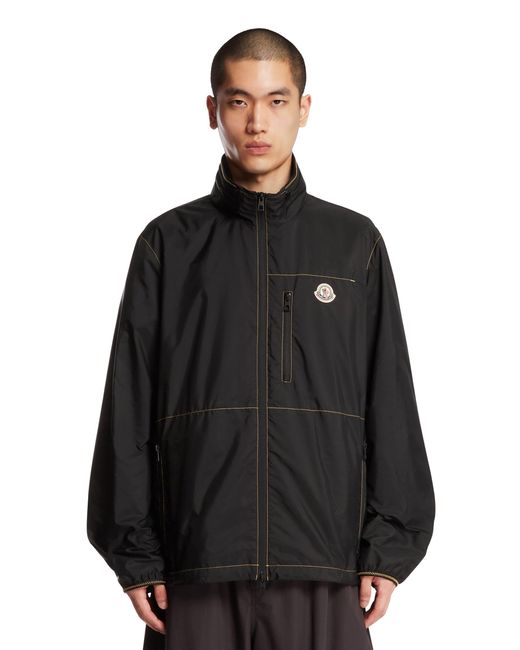 Moncler Black Contrast-Stitch Jacket for men