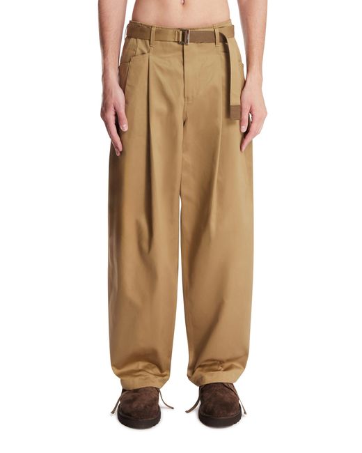 Sacai Natural Chino Pants With Belt for men