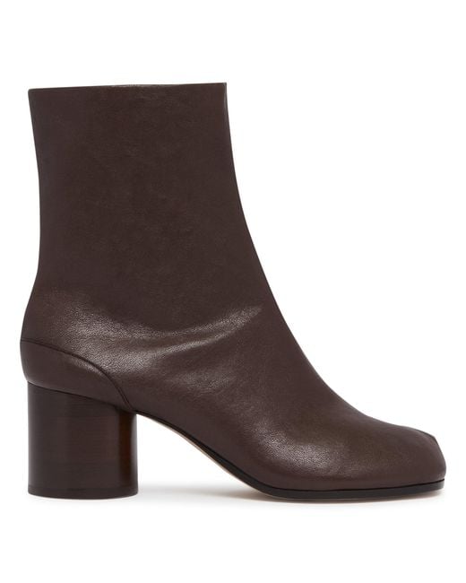 Maison Margiela Brown Leather Tabi Ankle Boots