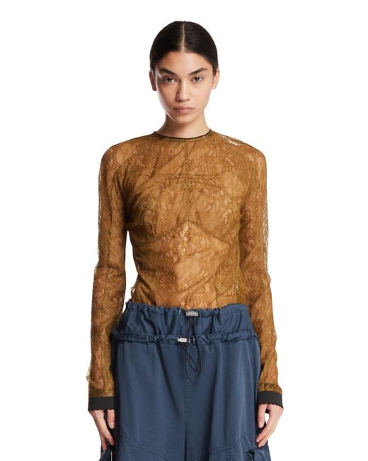 The Attico Blue Lace Top
