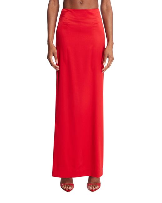ARMARIUM Red Silk Long Skirt