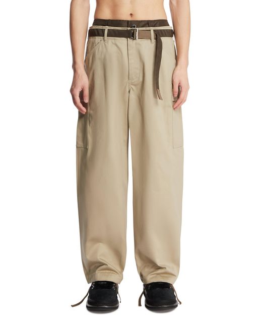 Sacai Natural Double-Layer Cargo Trousers for men