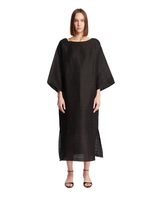 The Row Black Linen And Silk Caftan Dress