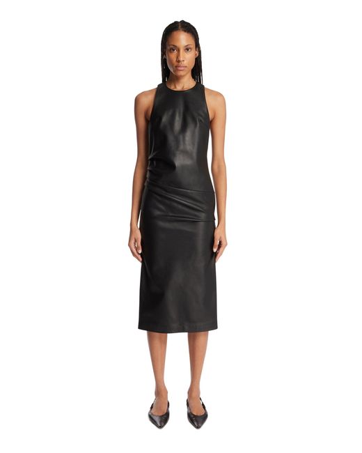 ARMARIUM Black Pernilla Leather Midi Dress