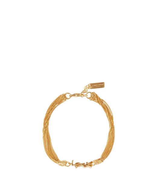 Saint Laurent Metallic Cassandre Tassel Bracelet