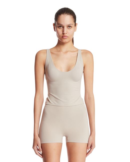 Nike White Skims Studio Stretch Deep-Neck Top