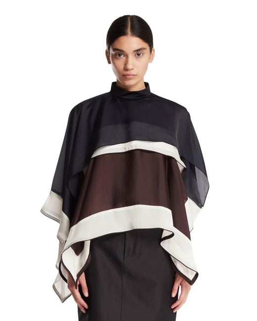 Sacai Black Draped Midi Top