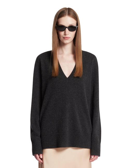 Totême Black V-Neck Sweater