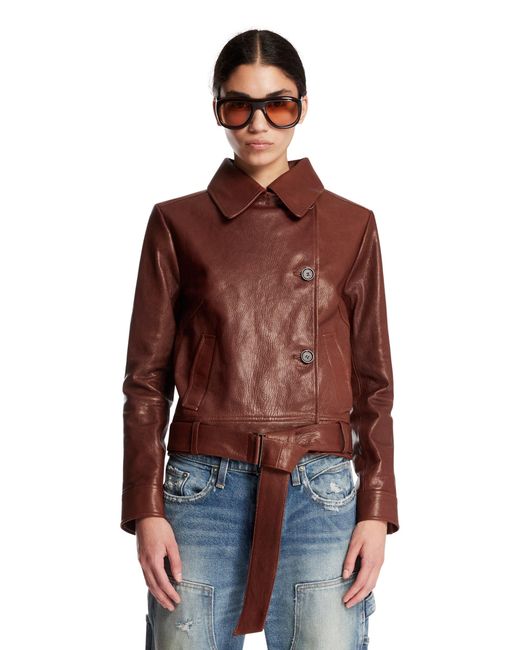 Magda Butrym Red Leather Jacket