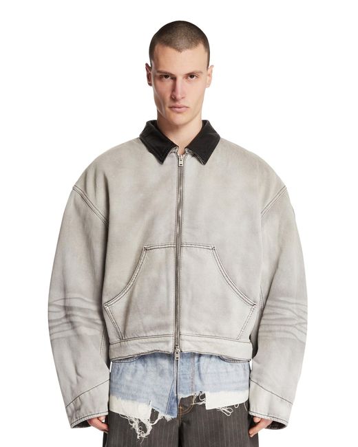 Acne Gray Faded Denim Jacket for men