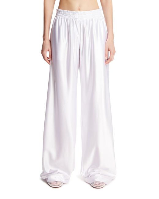 Marie Adam-Leenaerdt White Technical Fabric Wide-Leg Pants