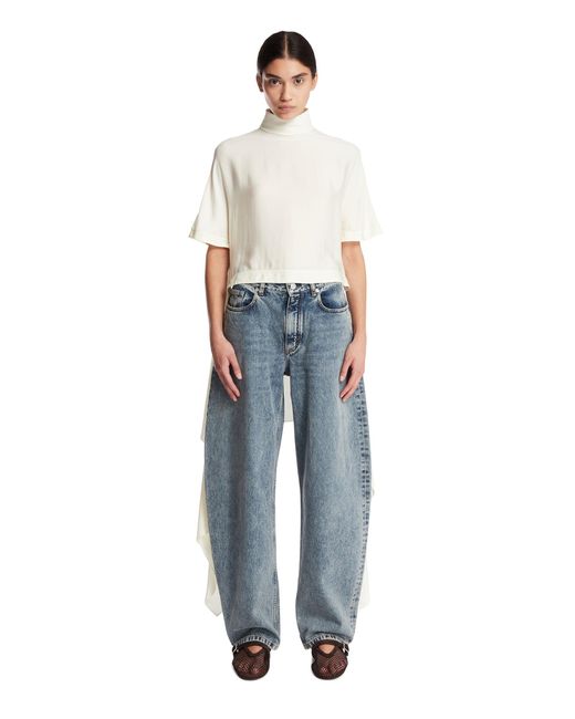 Alaïa Blue Asymmetric Viscose Cady Top