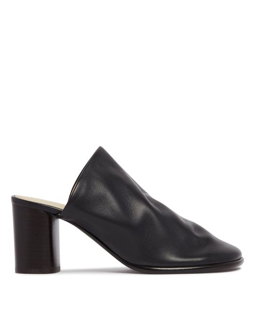 Lemaire Black Leather Mules