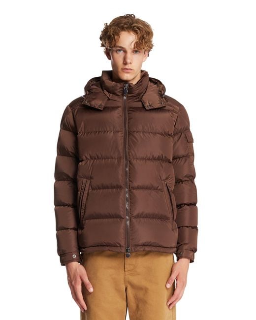 Moncler Brown Matte Maya Short Down Jacket for men
