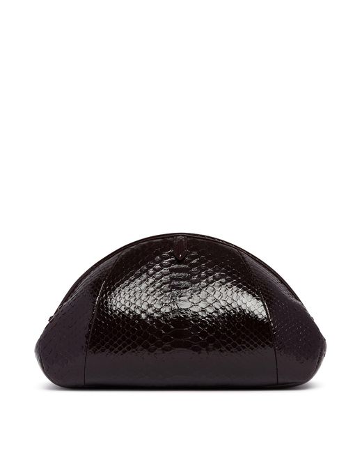 Alaïa Black Burgundy Python Clutch