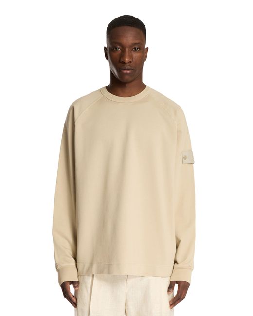 Felpa Girocollo Ghost 629F7 di Stone Island in Natural da Uomo
