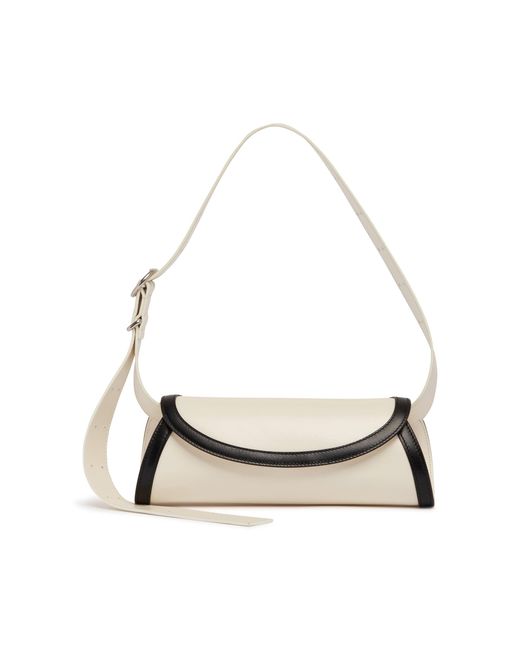 Jil Sander White Small Cannolo Leather Bag